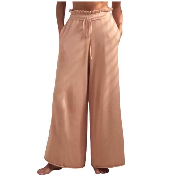 lunya Pants - Lunya Cozy Cotton Silk Relaxed Wide Leg Loungewear Pants - Size Large